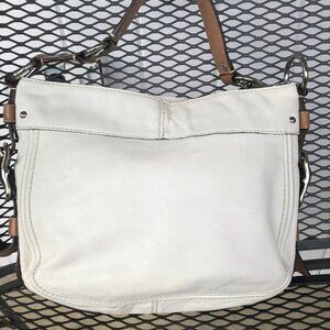 Vintage White Coach Hobo Purse Bag
